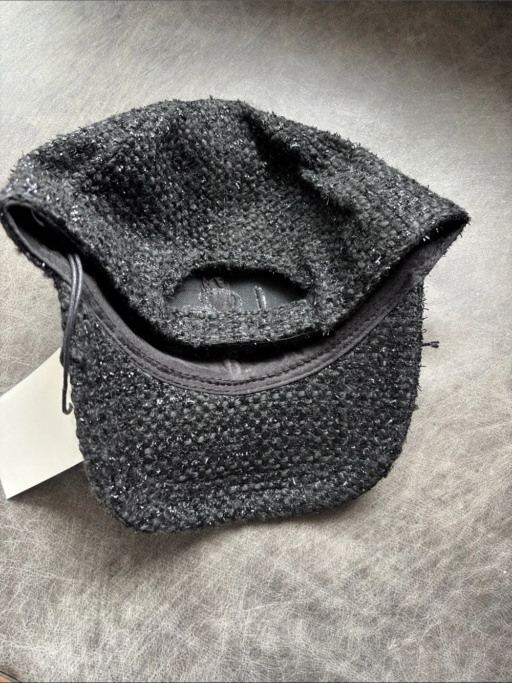 ba&sh Black Bouclé Logo Baseball Cap